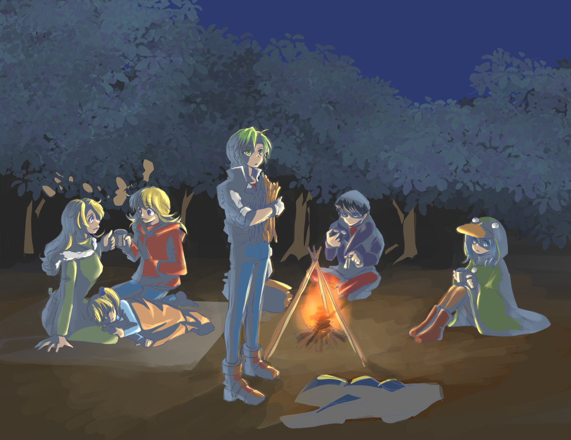 キャンプする魔装機神奏者